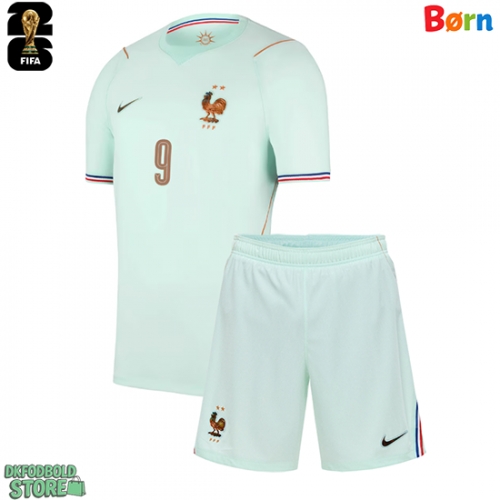 Frankrig Marcus Thuram #9 Replika Babytøj Udebanesæt Børn VM 2026 Kortærmet (+ Korte bukser)